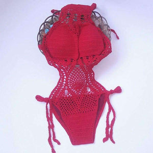 Planet Gates Black / S New Style Brazilian Woman Bikini Beach Sexy Crochet Handmade Knitted Openwork Swimsuit Female Swimwear