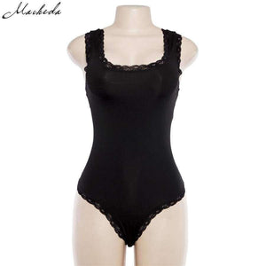 New Summer Black Sexy Women Sleeveless Backless Tie Back Snap Buttons Lace Up Women's Bodysuits Rompers New