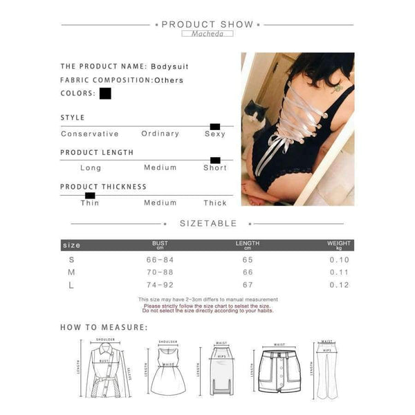 Planet Gates Black / S New Summer Black Sexy Women Sleeveless Backless Tie Back Snap Buttons Lace Up Women's Bodysuits Rompers New