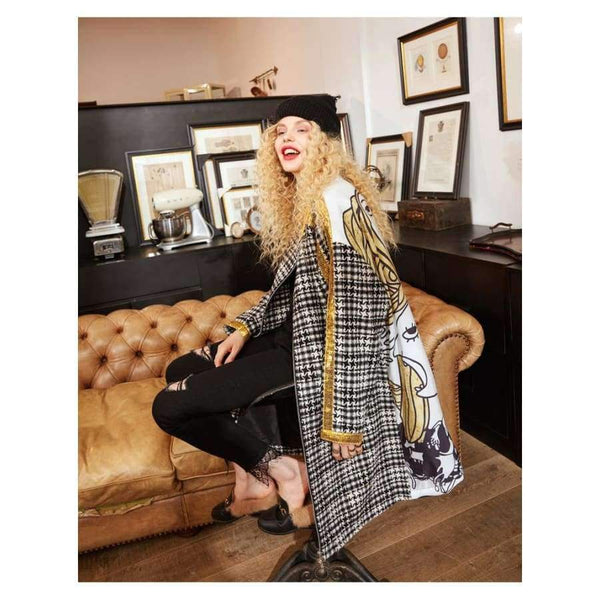 Planet Gates Black / S New Winter Woman Wool Blends Winter Coat Casual Winter Jacket  Vintage Wool Blend Jacket  Long Windbreaker Jacket Wool