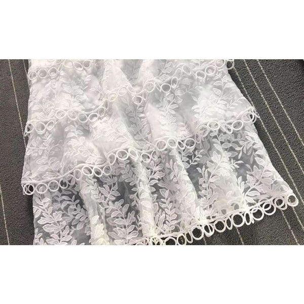 Planet Gates Black / S Quality Women Autumn Winter Dress 2018 Self Portrait White Tiered Lace Maxi Dress Ladies Party Event Evening Club