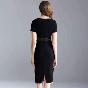 Planet Gates black / S Quality Women Sexy Bandage Dress 2018 Summer Party Event Female Hollow Out Lace Embroidery Beading Tassel Elegant Dress Midi