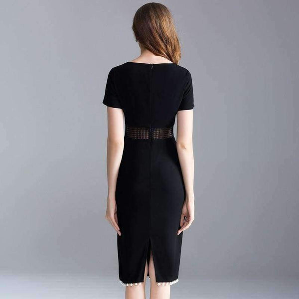 Planet Gates black / S Quality Women Sexy Bandage Dress 2018 Summer Party Event Female Hollow Out Lace Embroidery Beading Tassel Elegant Dress Midi