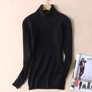 Planet Gates black / S Quality Women Sweater New Turtleneck Pullover Winter Tops Solid Cashmere Sweater Autumn Female Sweater Hot Sale
