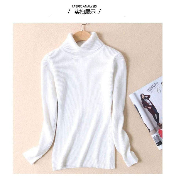 Planet Gates black / S Quality Women Sweater New Turtleneck Pullover Winter Tops Solid Cashmere Sweater Autumn Female Sweater Hot Sale