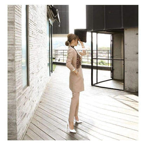 Planet Gates black / S Suits For Women Blazer Set Autumn Lady Business Office Work Korean Style Uniform V-neck Long Jacket Elegant Pants Suits