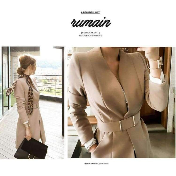 Planet Gates black / S Suits For Women Blazer Set Autumn Lady Business Office Work Korean Style Uniform V-neck Long Jacket Elegant Pants Suits