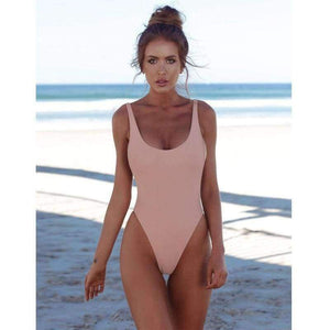 Planet Gates Black / S Swimsuit Solid Female Women Swimwear Backless White Black 2018 Brazilian Bikini Bathing Suits Monokini XL