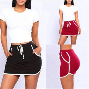 Tennis Skirts Badminton Yoga Running Dance Shorts 2018 Summer Anti Exposure Stripe Drawstring Sports Skirt