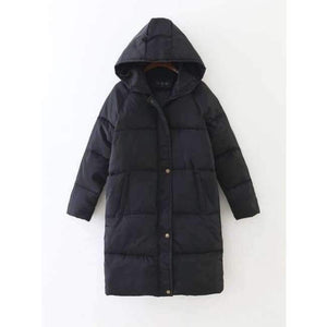 Planet Gates black / S Thickening 2018 women Parka winter jacket coat down plus size long warm hooded snow wear loose wadded padded quilted jacket