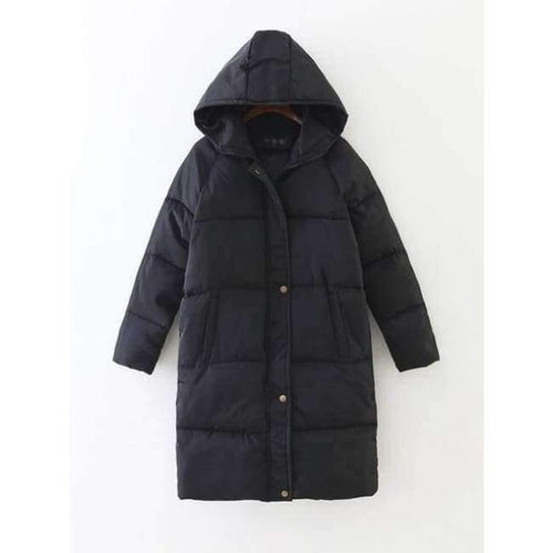 Planet Gates black / S Thickening 2018 women Parka winter jacket coat down plus size long warm hooded snow wear loose wadded padded quilted jacket