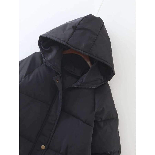 Planet Gates black / S Thickening 2018 women Parka winter jacket coat down plus size long warm hooded snow wear loose wadded padded quilted jacket