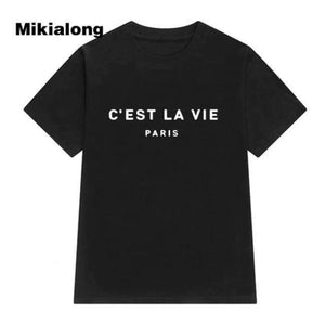 Planet Gates Black / S Tops T Shirt Cotton Women 2018 Summer T-Shirt Short Sleeve Poleras Mujer Top Tee Shirt Femme Paris Printed Tshirts