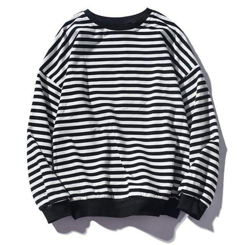 Planet Gates Black / S Trend Brand Men Stripe Sweatshirt Tops Men's Fashion Wild Comfortable Hoodies O-Neck Casual Sweatshirts