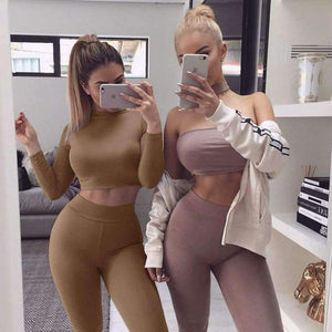 Planet Gates Black / S Two Piece Set 2018 Sexy Skinny Pants Crop Top Women Sets Summer Sportsuits Bodycon Outfits Set Tracksuits Clubwear GV454