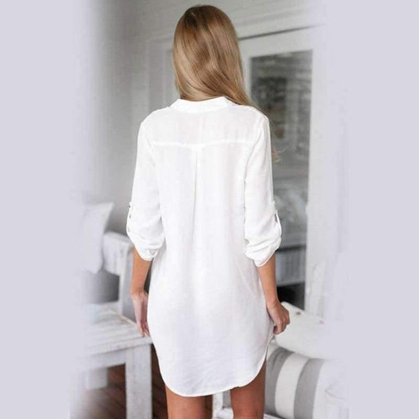 Planet Gates Black / S V-Neck Chiffon Blouse Long Sleeve Plus Shirt For Pregnant Women Fashion Loose Women Tops Female Blouse Femme Clothing