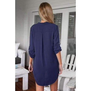 Planet Gates Black / S V-Neck Chiffon Blouse Long Sleeve Plus Shirt For Pregnant Women Fashion Loose Women Tops Female Blouse Femme Clothing