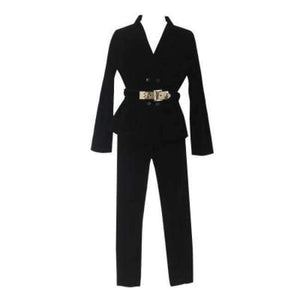 Planet Gates Black / S Velvet suit female 2018 spring and autumn new  long-sleeved casual large size corduroy suit two-piece /set