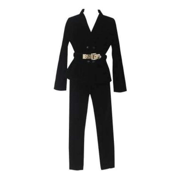 Planet Gates Black / S Velvet suit female 2018 spring and autumn new  long-sleeved casual large size corduroy suit two-piece /set