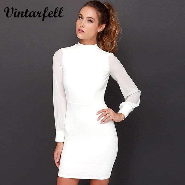 Planet Gates black / S Vintarfell Backless Dress Women 2018 Hot Summer O-Neck Full Sleeve Sexy Sundress Female High Waist Line Vestidos De Festa Femme
