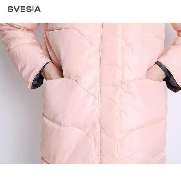 Planet Gates Black / S Winter Jacket Women 2018 Knee Length Pink Coat Camperas Mujer Abrigo Invierno 2018 Female Overcoat Parkas For Women