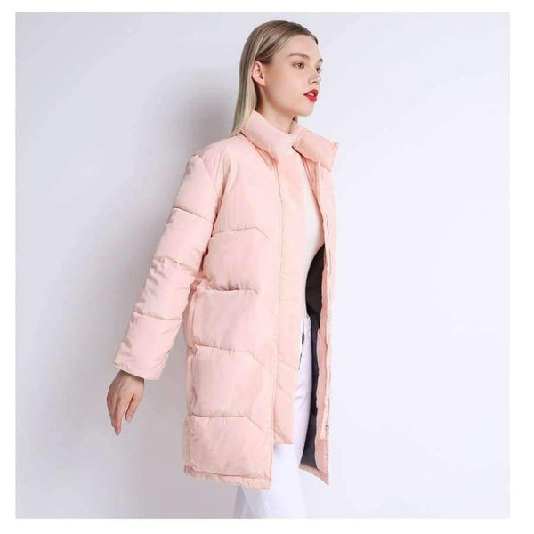 Planet Gates Black / S Winter Jacket Women 2018 Knee Length Pink Coat Camperas Mujer Abrigo Invierno 2018 Female Overcoat Parkas For Women