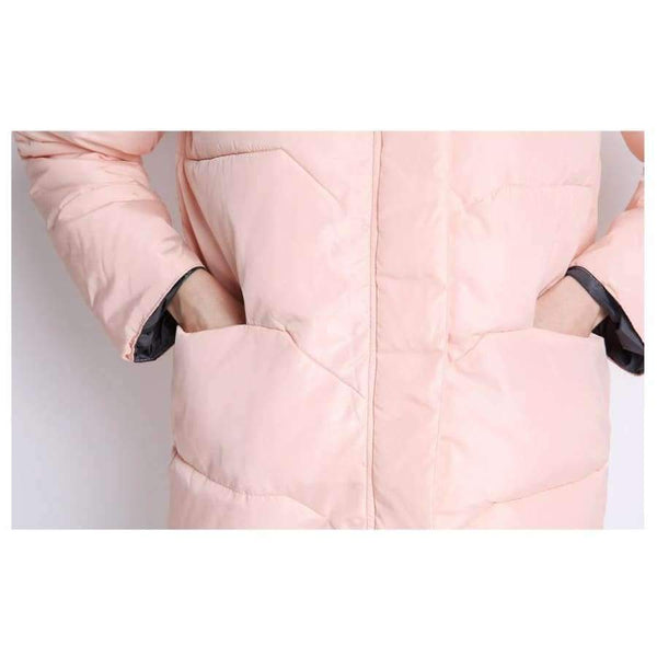 Planet Gates Black / S Winter Jacket Women 2018 Knee Length Pink Coat Camperas Mujer Abrigo Invierno 2018 Female Overcoat Parkas For Women