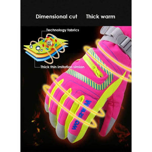 Planet Gates Black / S Winter Professional Ski Gloves Girls Boys Adult Waterproof Warm Gloves Snow Kids Windproof Skiing Snowboard Gloves