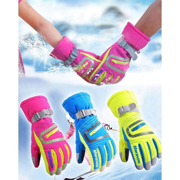 Planet Gates Black / S Winter Professional Ski Gloves Girls Boys Adult Waterproof Warm Gloves Snow Kids Windproof Skiing Snowboard Gloves