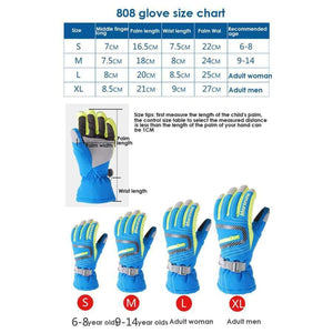 Planet Gates Black / S Winter Professional Ski Gloves Girls Boys Adult Waterproof Warm Gloves Snow Kids Windproof Skiing Snowboard Gloves