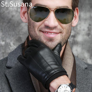 Planet Gates Black  S Winter Warm Gloves Genuine Sheepskin Leather Gloves Male Touch Screen Gloves Mittens Winter Gloves Male