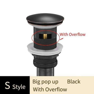 Planet Gates Black S Without Overflow Brass Bathroom Lavatory Sink Pop Up Drain Bathroom Basin Sink Use Bathroom Products/Accessories HJ-0618F