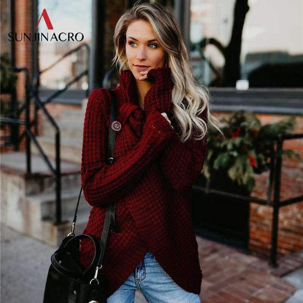 Planet Gates Black / S Women Autumn Winter Fashion 5 Colors Knitted Thick Warm Sweater Cardigans Ladies Slim Cardigan Knit Tops 2018