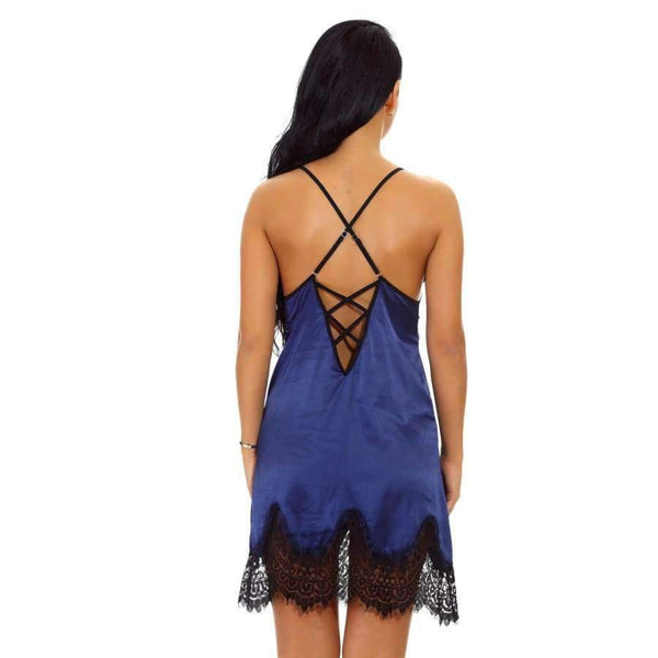 Planet Gates black / S Women Sexy Nightgown Lace Lingerie Sleepwear Deep V-Neck Home Dress femme intimates sexy