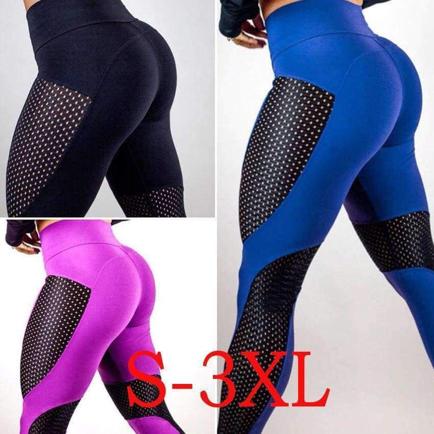 Planet Gates Black / S Yoga Sport Leggings Patchwork Female Mesh Sexy Girls Pants Pantyhose Lady Women Jogging Fitness Gym Legging Plus Size