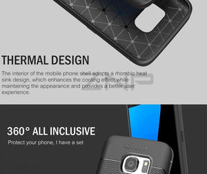 Planet Gates Black / S6 ZNP Luxury Silicone Litchi Leather Carbon Fiber Cover Case For Samsung Galaxy S6 S7 Edge A8 A3 A5 A7 J5 J7 2016 2017 Phone Case