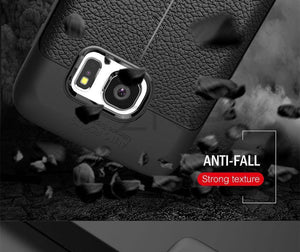 Planet Gates Black / S6 ZNP Luxury Silicone Litchi Leather Carbon Fiber Cover Case For Samsung Galaxy S6 S7 Edge A8 A3 A5 A7 J5 J7 2016 2017 Phone Case