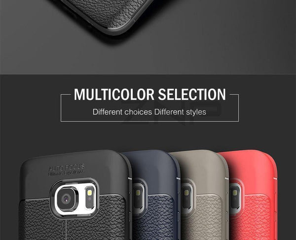 Planet Gates Black / S6 ZNP Luxury Silicone Litchi Leather Carbon Fiber Cover Case For Samsung Galaxy S6 S7 Edge A8 A3 A5 A7 J5 J7 2016 2017 Phone Case