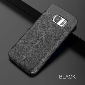 Planet Gates Black / S6 ZNP Luxury Silicone Litchi Leather Carbon Fiber Cover Case For Samsung Galaxy S6 S7 Edge A8 A3 A5 A7 J5 J7 2016 2017 Phone Case