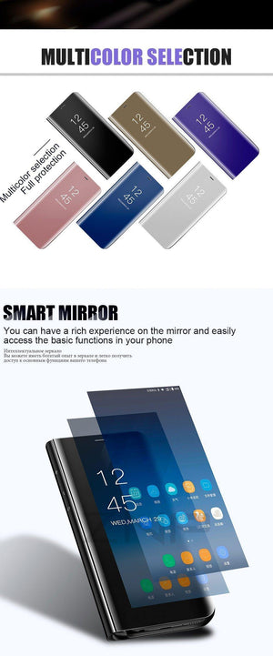 Planet Gates Black / S7 ZNP Clear View Smart Mirror Flip Case For Samsung Galaxy S9 S8 Plus S7 S6 Edge Phone Cover For Samsung Note 8 A3 A5 A7 A8 Case
