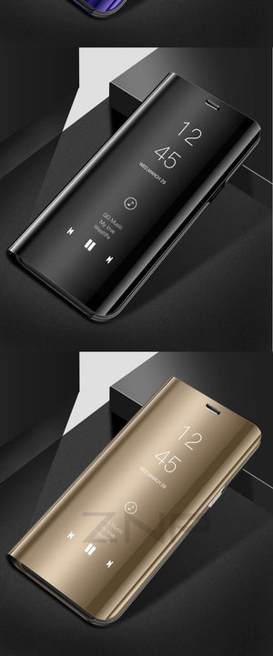 Planet Gates Black / S7 ZNP Clear View Smart Mirror Flip Case For Samsung Galaxy S9 S8 Plus S7 S6 Edge Phone Cover For Samsung Note 8 A3 A5 A7 A8 Case