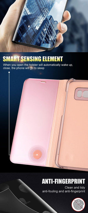 Planet Gates Black / S7 ZNP Clear View Smart Mirror Flip Case For Samsung Galaxy S9 S8 Plus S7 S6 Edge Phone Cover For Samsung Note 8 A3 A5 A7 A8 Case