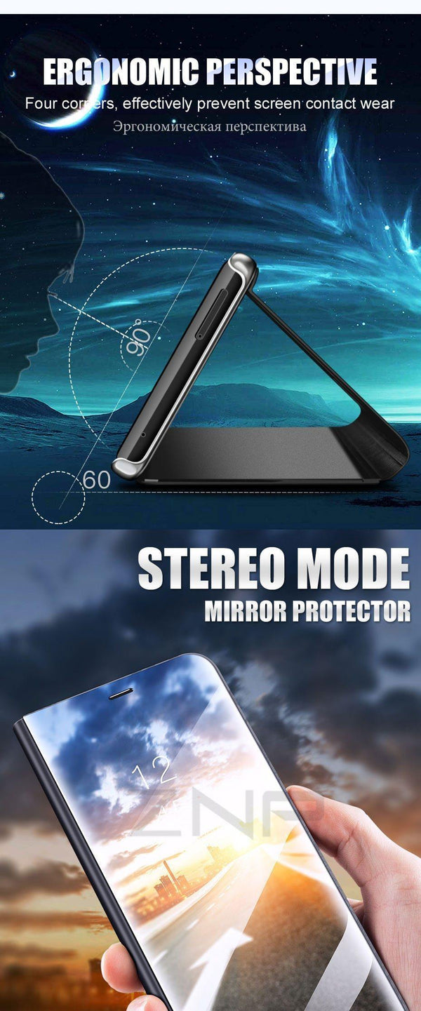 Planet Gates Black / S7 ZNP Clear View Smart Mirror Flip Case For Samsung Galaxy S9 S8 Plus S7 S6 Edge Phone Cover For Samsung Note 8 A3 A5 A7 A8 Case