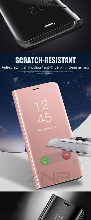Planet Gates Black / S7 ZNP Clear View Smart Mirror Flip Case For Samsung Galaxy S9 S8 Plus S7 S6 Edge Phone Cover For Samsung Note 8 A3 A5 A7 A8 Case