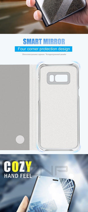 Planet Gates Black / S7 ZNP Clear View Smart Mirror Flip Case For Samsung Galaxy S9 S8 Plus S7 S6 Edge Phone Cover For Samsung Note 8 A3 A5 A7 A8 Case