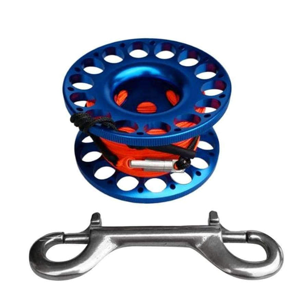 Scuba Diving Dive Swim Aluminum Alloy Finger Reel Spool with 15m Line Bolt Snap Swimming Diving Accessories