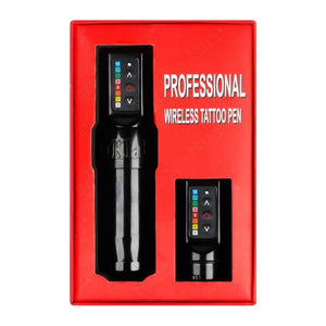 Planet Gates Black Set DK-W1 Wireless Tattoo Machine,Professional Wireless Tattoo Pen,Powerful Coreless Motor,2400 mAh Li Battery,36mm Grip