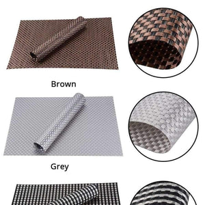Planet Gates Black Set of 4 PVC Cross Weave Placemats for Dining Table Runner Linen Place Mat in Kitchen Accessories Cup Coaster Pad