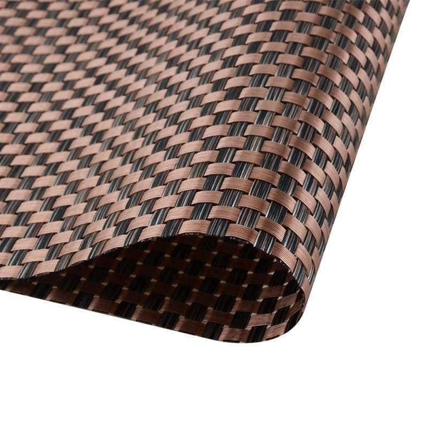 Planet Gates Black Set of 4 PVC Cross Weave Placemats for Dining Table Runner Linen Place Mat in Kitchen Accessories Cup Coaster Pad
