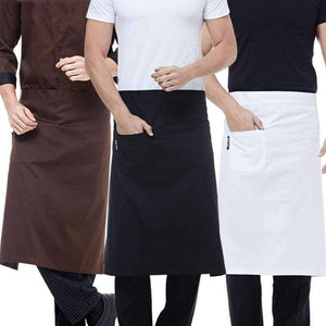 Planet Gates black short / One Size Chef Uniforms Women Dress Restaurant Kitchen Wear Men Clothes Waterproof Oil-proof with Pocket Cafe Waitress Cook Chef Aprons